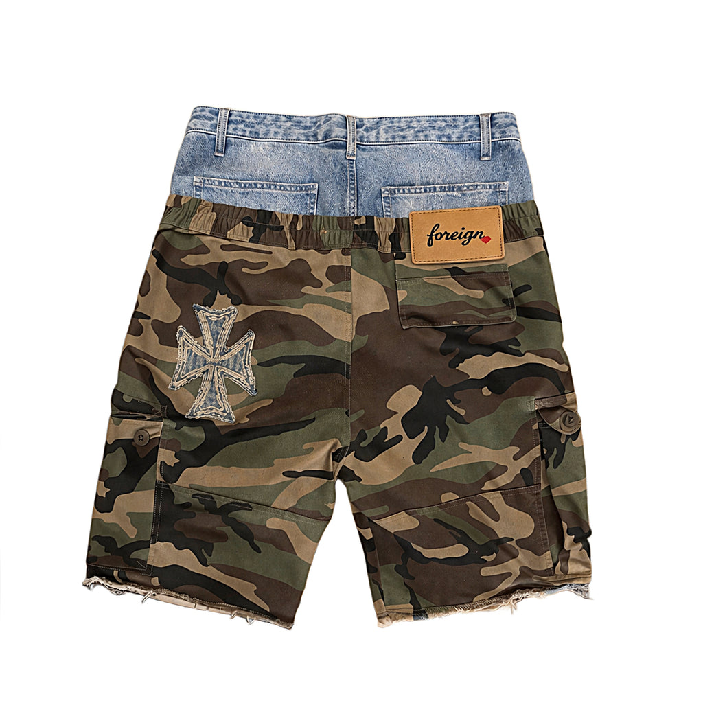 Foreign Hearts “War Ready” Layered Camo Shorts