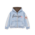 Foreign Hearts Light Wash Leopard Stripe Set