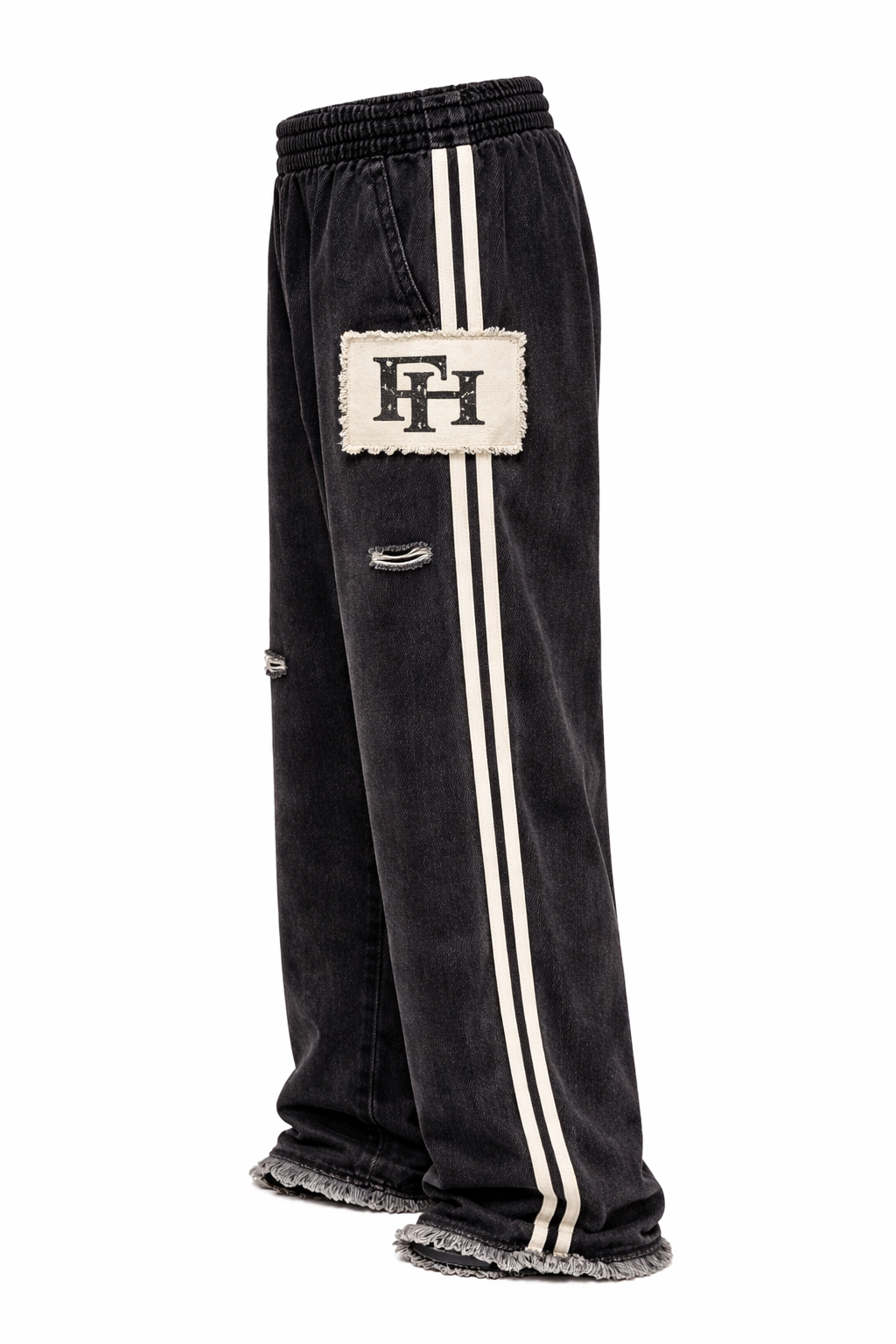 Foreign Hearts Washed Black Stripe Set