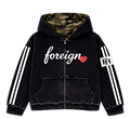 Foreign Hearts Washed Black Stripe Set