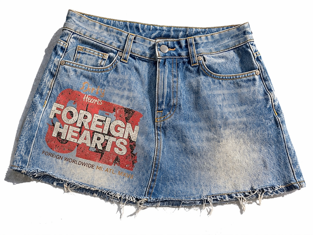 Foreign Hearts “Dirty Love” Denim Skirt