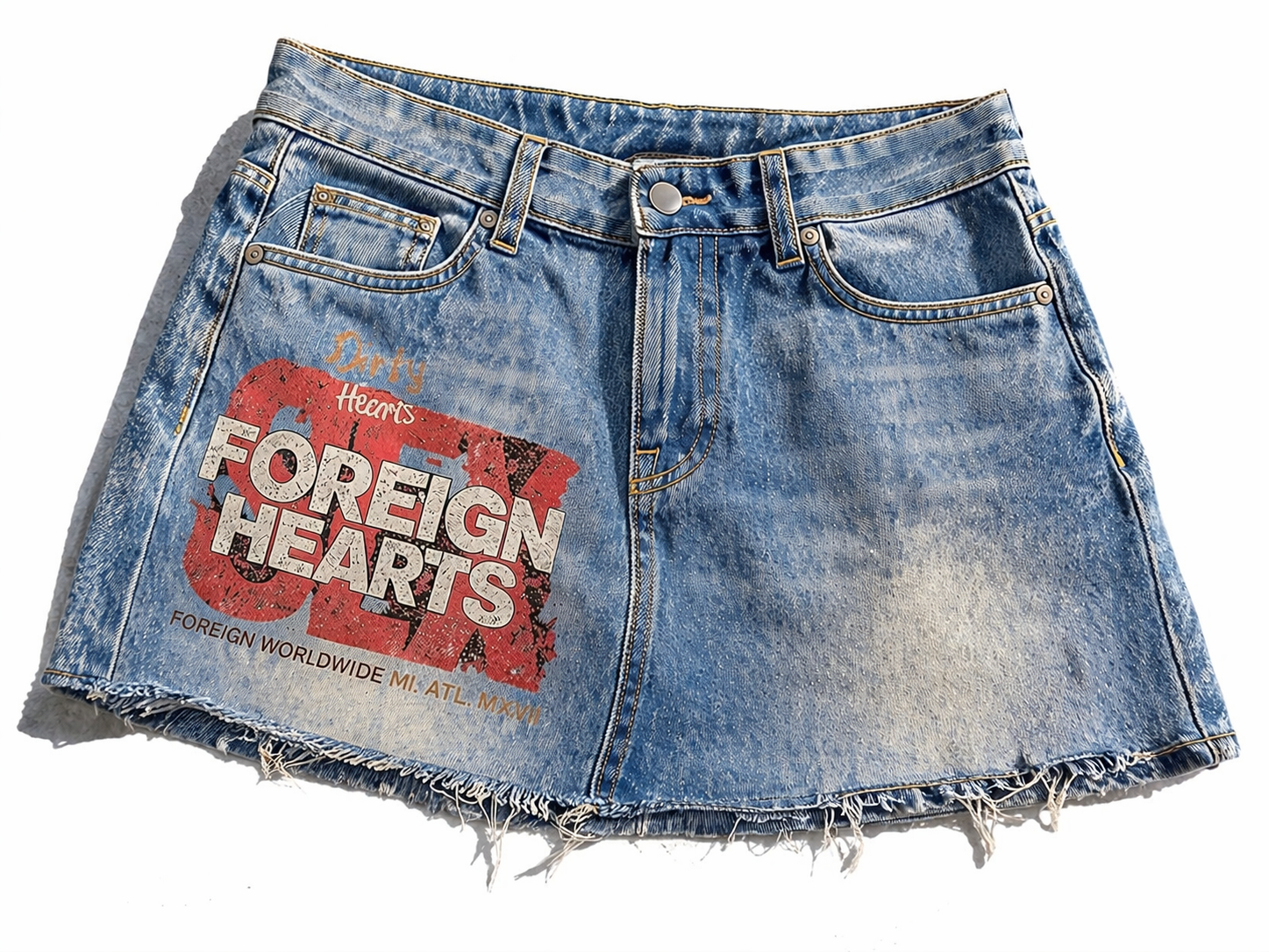 Foreign Hearts “Dirty Love” Denim Skirt