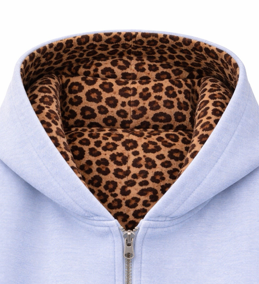 Foreign Hearts Light Wash Leopard Stripe Set