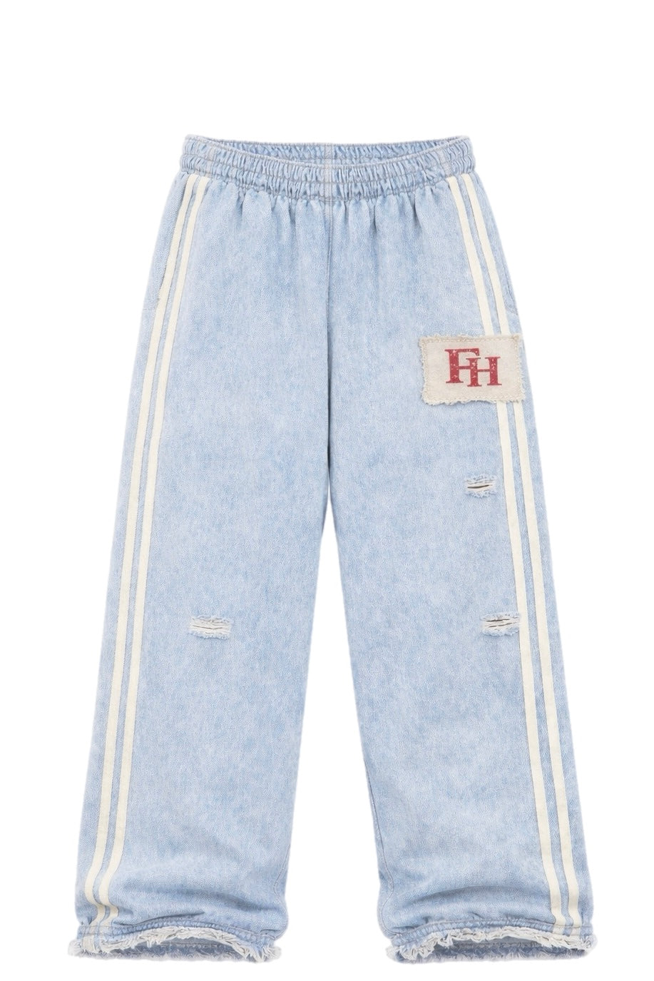 Foreign Hearts Light Wash Leopard Stripe Set