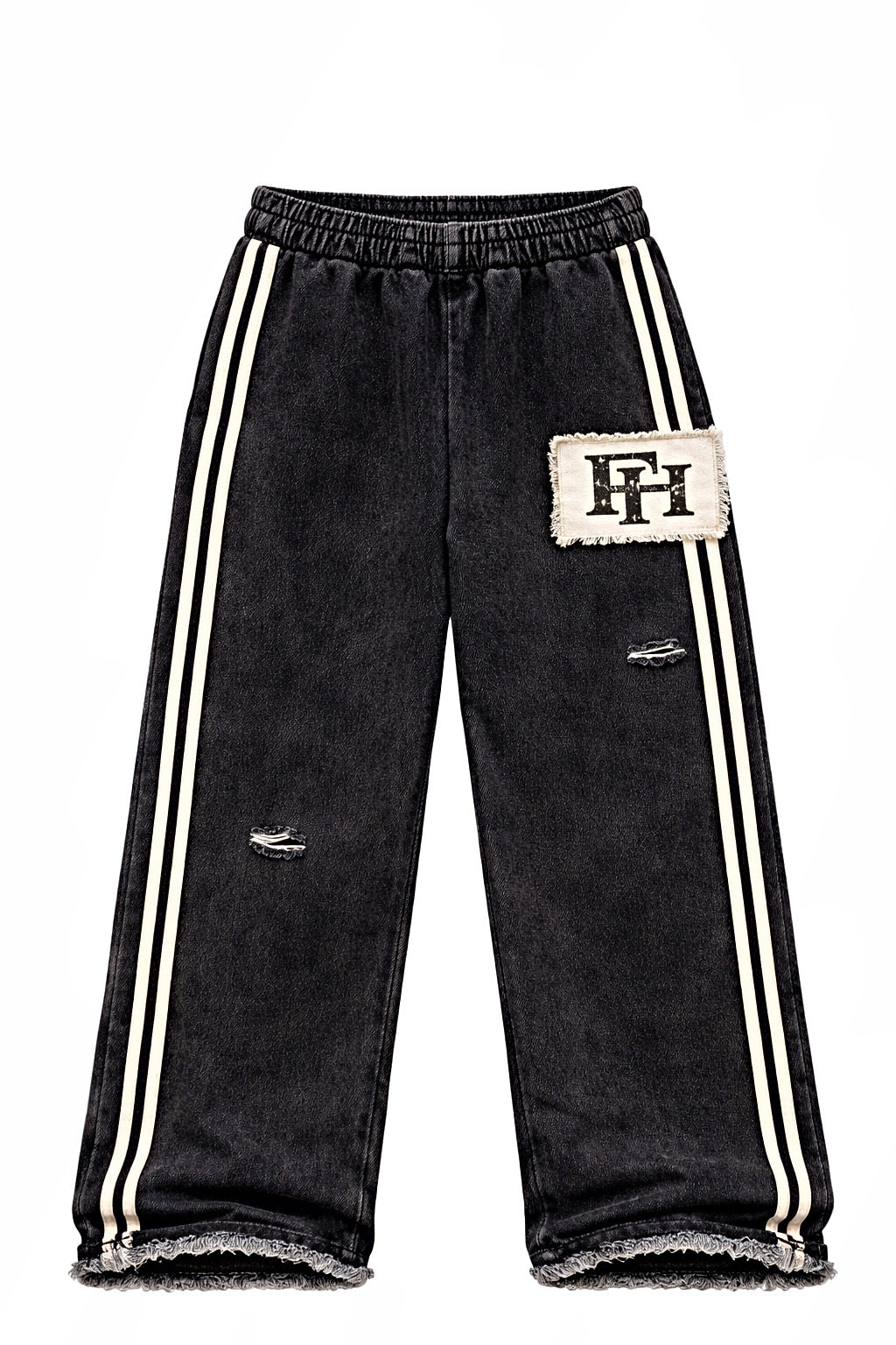 Foreign Hearts Washed Black Stripe Set
