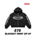 BLACKOUT TERRY ZIP UP